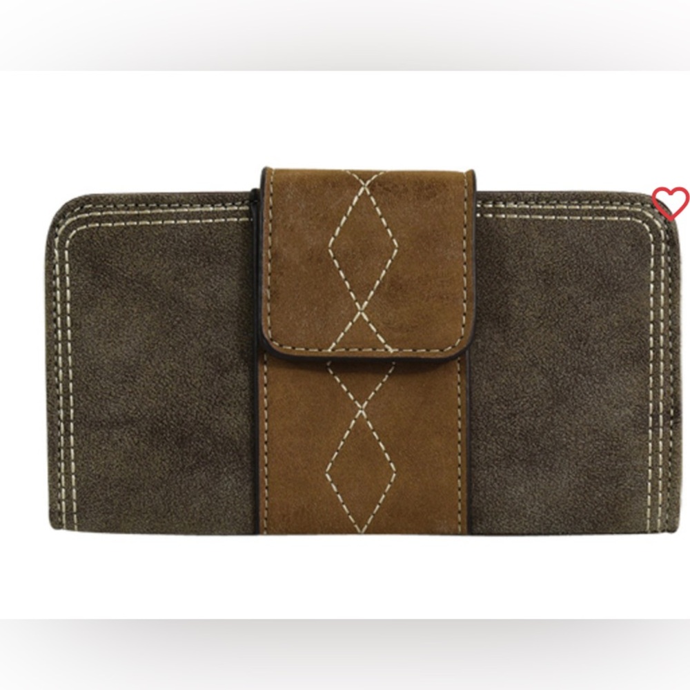 *NEW* Justin Boots Weathered Brown and Tan Wallet w/RFID